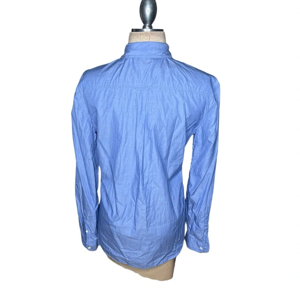 BURBERRY Men's Blue Linen Long Sleeve Button Down Shirt US S - Picture 3 of 11